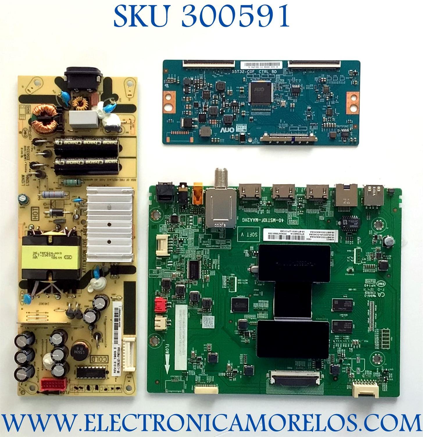KIT DE TARJETAS PARA TV TCL / MAIN 08-AU43CUN-OC402AA / 40-MST10F-MAA2HG / 08-MST1003-MA200AA / 08-MST1003-MA300AA / V8-ST10K01-LF / FUENTE 08-L12NLA2-PW210AA / CCP-508 / T-CON 5543T10C02 / 55T32-C0F / PANEL LVU430NDEL / T430QVN03.0 / MODELO 43S421 - Imagen 1